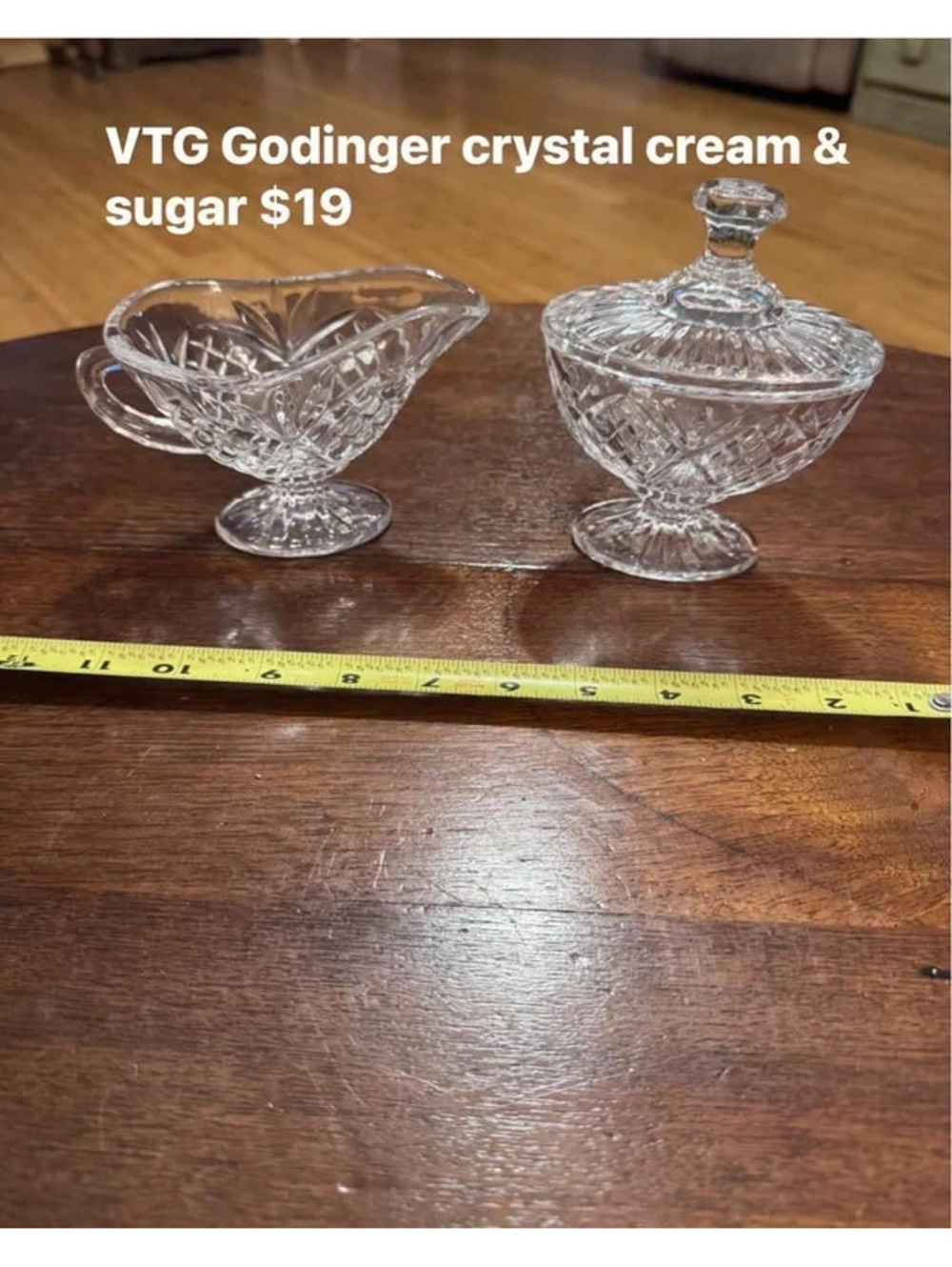 Vintage Godinger Crystal cream and sugar